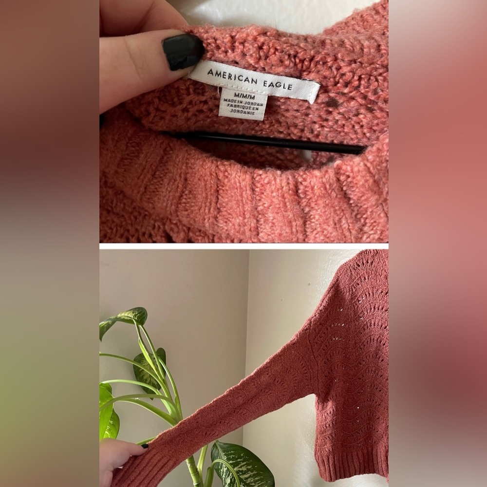 American Eagle | Knit Cozy Sweater desert rose medium - Picture 2 of 4